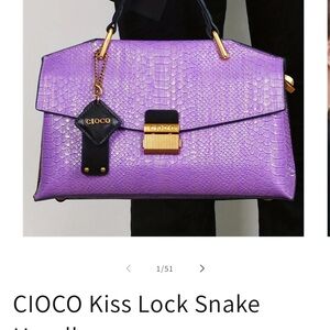 Cioco Purple Snake Pattern Satchel never used.
